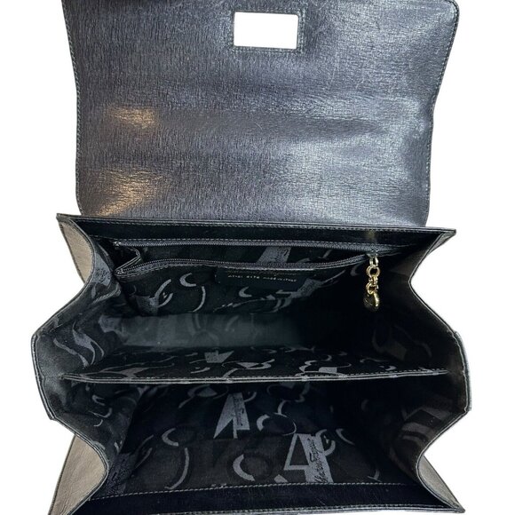 Authentic Salvatore Ferragamo Vinta Iconic Top Handle Handbag Leather Black 2Way - Picture 7 of 15